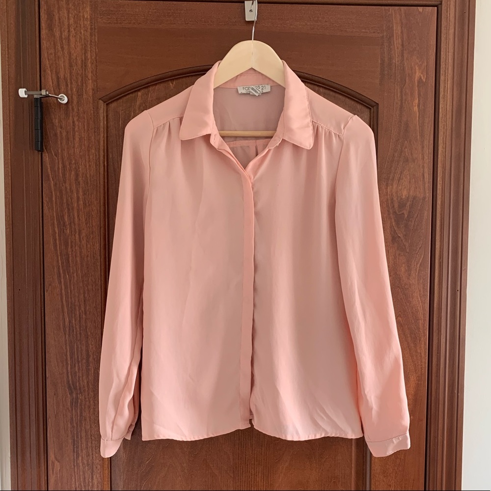 Pink long-sleeve blouse from Forever 21